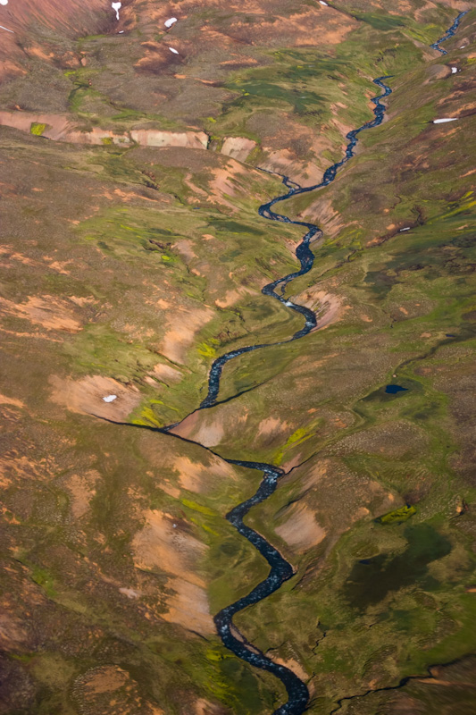 Aerial View Of Stream In Lambárskálar Range